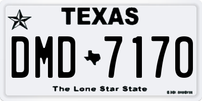 TX license plate DMD7170