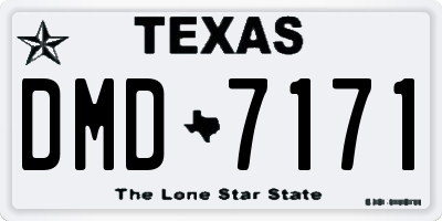 TX license plate DMD7171