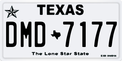 TX license plate DMD7177