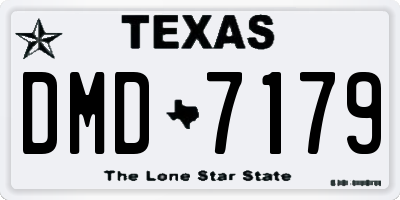TX license plate DMD7179