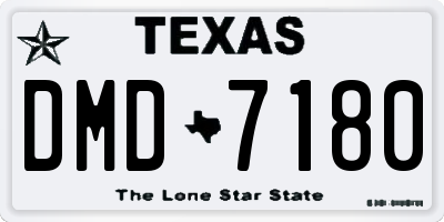 TX license plate DMD7180