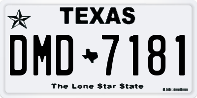 TX license plate DMD7181