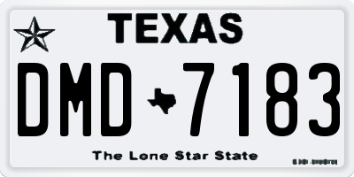 TX license plate DMD7183