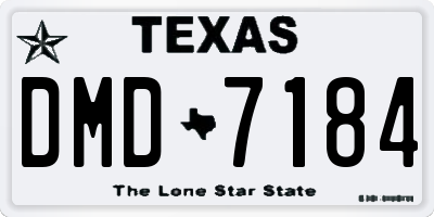 TX license plate DMD7184