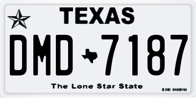 TX license plate DMD7187