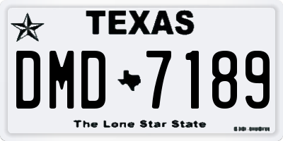 TX license plate DMD7189