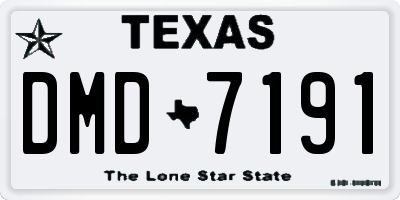 TX license plate DMD7191
