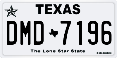 TX license plate DMD7196