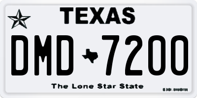 TX license plate DMD7200