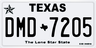 TX license plate DMD7205