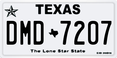 TX license plate DMD7207