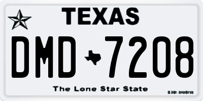 TX license plate DMD7208