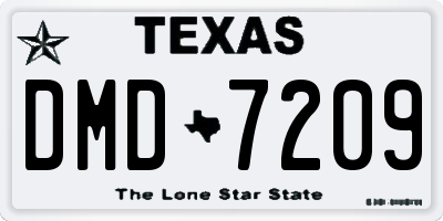 TX license plate DMD7209
