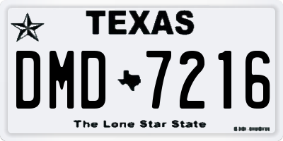 TX license plate DMD7216