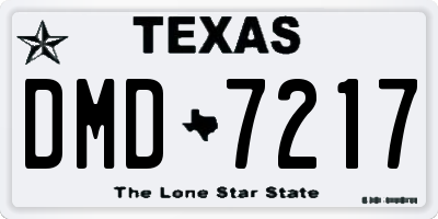 TX license plate DMD7217