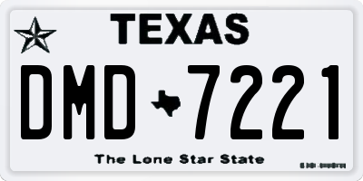 TX license plate DMD7221