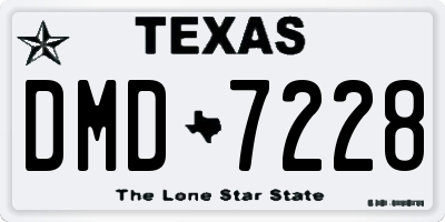TX license plate DMD7228