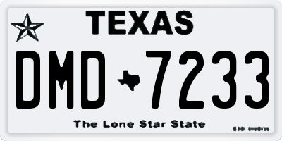 TX license plate DMD7233