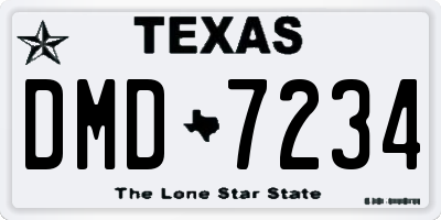 TX license plate DMD7234