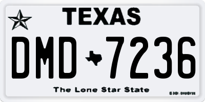 TX license plate DMD7236