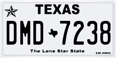 TX license plate DMD7238