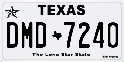TX license plate DMD7240