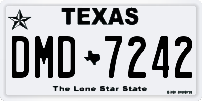 TX license plate DMD7242