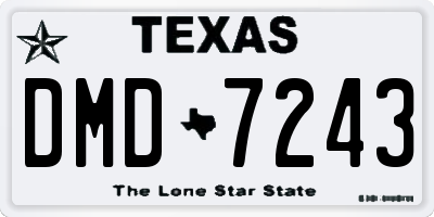 TX license plate DMD7243
