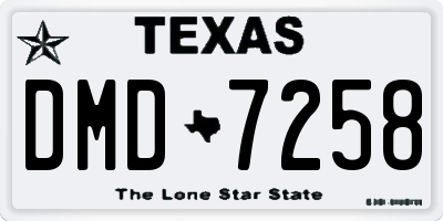 TX license plate DMD7258