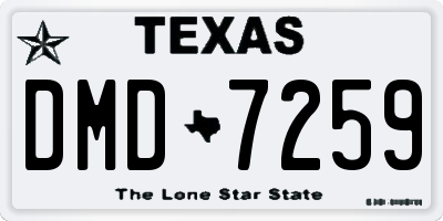 TX license plate DMD7259
