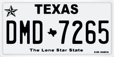 TX license plate DMD7265