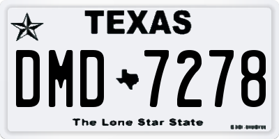 TX license plate DMD7278