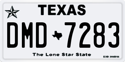 TX license plate DMD7283