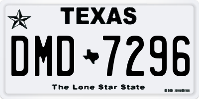 TX license plate DMD7296