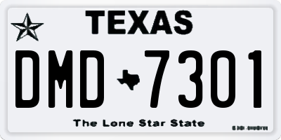 TX license plate DMD7301