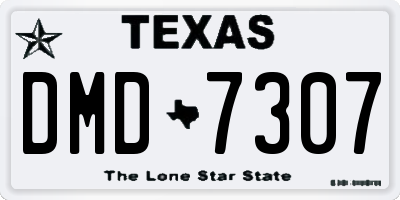 TX license plate DMD7307