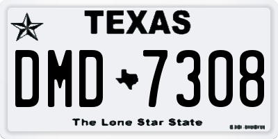TX license plate DMD7308