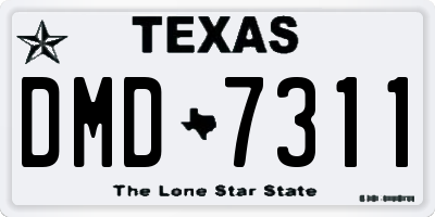TX license plate DMD7311