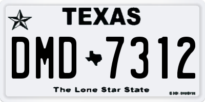 TX license plate DMD7312