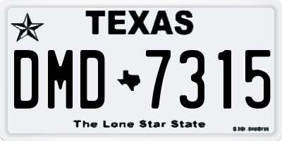 TX license plate DMD7315