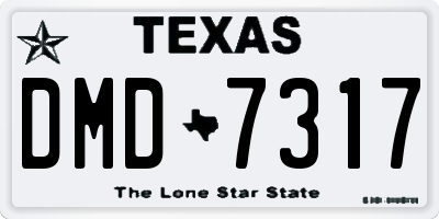TX license plate DMD7317