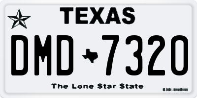 TX license plate DMD7320