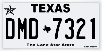 TX license plate DMD7321