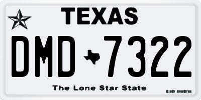 TX license plate DMD7322