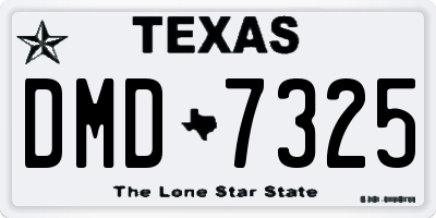 TX license plate DMD7325
