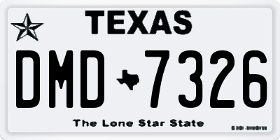 TX license plate DMD7326
