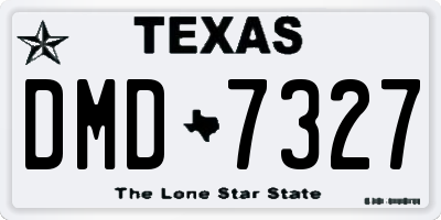 TX license plate DMD7327