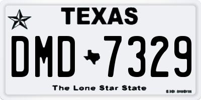 TX license plate DMD7329