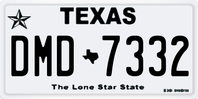 TX license plate DMD7332