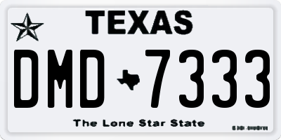 TX license plate DMD7333